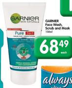 Garnier Face Wash,Scrub And Mask-150ml Each