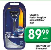 Gillette Fusion Proglide Manual Razor 2up Each