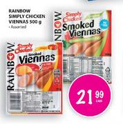 Rainbow Simply Chicken Viennas-500g Each