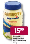 Dursots Mayonnaise Rich & Creamy-750g