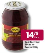 Koo Beetroot Sliced Or Grated-780g Each
