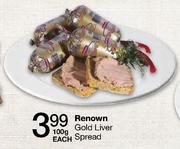 Renown Gold Liver Spread-100g Each