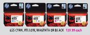 HP 655 Cyan, Yellow, Magenta or Black Each