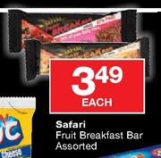 Safari Fruit Breakfast Bar Assorted-Each