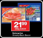 Enterprise Streaky/Back Bacon-250g Each