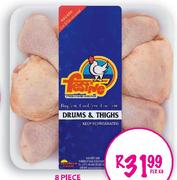 Festive Fresh Farm Chicken Drums & Thighs-8 Piece Per kg 