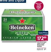 Heineken Lager Cans or Non Returnable Bottles-24 x 330