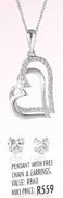 Pendent With Free Chain & Earrings