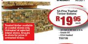 Carpentary SA Pine Treated Timber Battens-38mmx38mmx3m Each