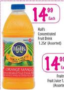 Hall's Concentrated Fruit Drink-1.25Ltr Each