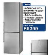 Bosch Inox Fridge with Bottom Freezer-287Ltr(KGN36VL20)