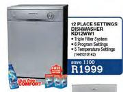 Kelvinator 12 Place Setting Dishwasher(KD12WW1)