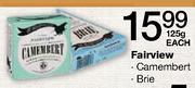 Fairview-Camembert/Brie-125g Each