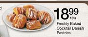 Freshly Baked Cocktail Danish Pastries-10's Per Pack