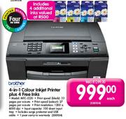Brother 4-in-1 Colour Inkjet Printer(MFC-J220) plus 4 Free Inks