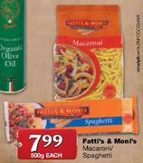Fatti's & Moni's Macaroni/Spaghetti-500gm Each