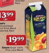 Clover Krush 100% Fruit Juice Blend-2Ltr