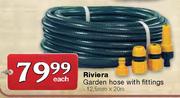 Riviera Garden Hose With Fittings - 12.5mmx20m Each