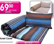 Montreal Or Faded Stripe Queen Duvet Cover-Each