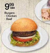 Beef Burgers Each