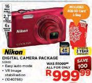 Nikon Digital Camera Package(S3300)
