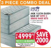 Slumber King Jade Queen Base Set-152cm with 2 Single Base Sets