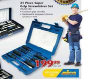 Worksman 21 Piece Super Grip Screwdriver Set-Per Set