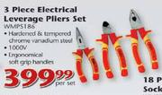Worksman 3 Piece Electrical Leverage Pliers Set-Per Set