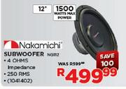 Nakamichi 12" Subwoofer 1500W (NG112)