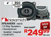 Nakamichi 4" Speakers 350W (NSE45)-Per Pair