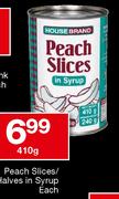 Peach Slices/Halves in Syrup Each-410g