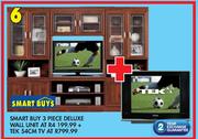 Smart Buy 3 Piece Deluxe Wall Unit + Tek 54cm TV