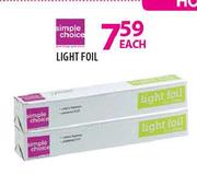 Simple Choice Light Foil-Each