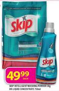 Skip Intelligent Washing Powder -2Kg Or Liquid Concentrate -750ml Each