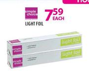 Simple Choice Light Foil -Each
