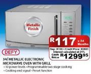 Defy Metallic Electronic Microwave Oven With Grill-34Ltr
