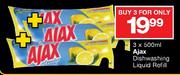 Ajax Dishwashing Liquid Refill-3 x 500ml