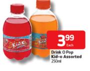 Drink O Pop Kid-O Assorted-250ml Each