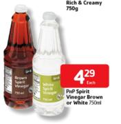 PnP Spirit Vinegar Brown Or White-750ml Each