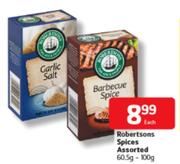 Robertson Spices Assorted-60.5g-100g Each