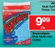 Superwipes Blue Multi-Use Cloths-2's