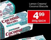 House Brand Lemon Creams/Coconut Biscuits-200g Each