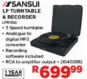 Sansui LP Turntable & Recorder LPR1002