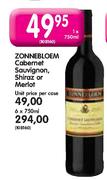 Zonnebloem Cabernet Sauvignon, Shiraz Or Merlot-1X750ml