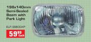 198 x 140mm Semi-Sealed Beam With Park Light-Each