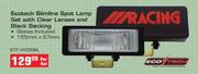 Ecotech Slimline Spot Lamp Set With Clear Lenses And Black Backing-Per Set