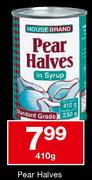 House Brand Pear Halves-410g