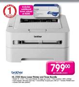 Brother HL-2130 Mono Laser Printer And Toner Bundle
