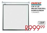 Parrot Products 1.76x1.33 Projector Pull Down Screen 