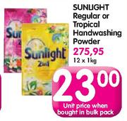 Sunlight Regular or Tropical Handwashing Powder-12 x 1kg